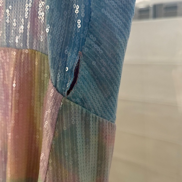 HUTCH BRAND Colorful Maxi Dress W/ Tie Front and Long Middle Slit Size S - Picture 8 of 8